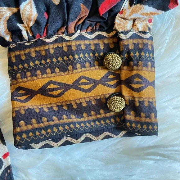 Farm Rio Tapestry Garden Multicolor V Neck Wrap Mini Dress NWT Medium - Picture 15 of 16